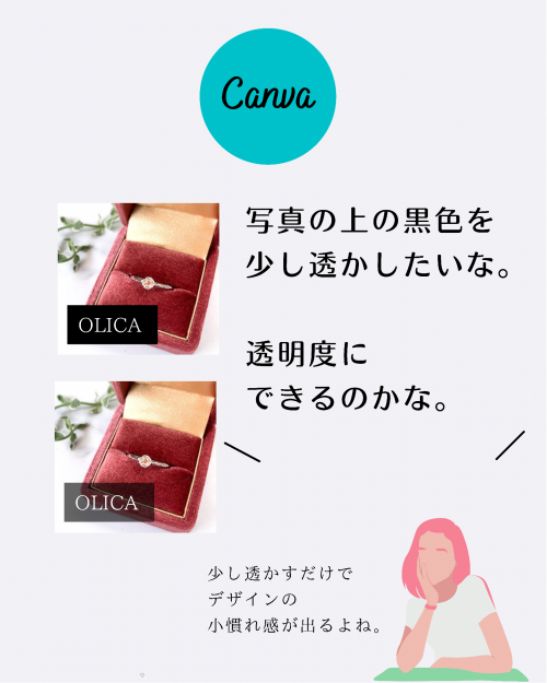 スマホ版 画像作成 神アプリCanva 便利機能 要素 インスタ画像 透明度