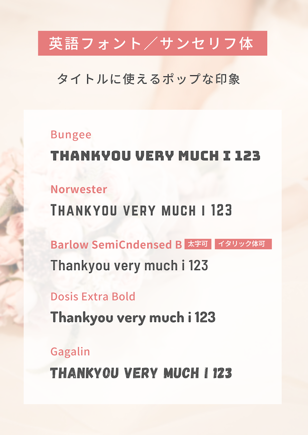 Canvaで無料で使えるおしゃれな英語フリーフォントサンセリフ体まとめ!フォント名コピペ可能