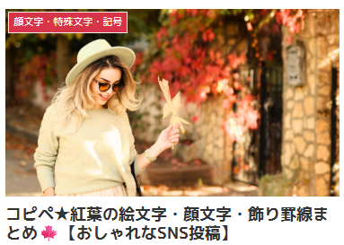 コピペ★紅葉の絵文字・顔文字・飾り罫線まとめ🍁【おしゃれなSNS投稿】