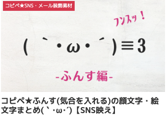 コピペ★ふんす(気合を入れる)の顔文字・絵文字まとめ(`・ω・´)【SNS映え】