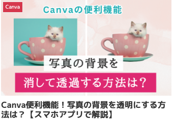 Canva便利機能！写真の背景を透明にする方法は？【スマホアプリで解説】