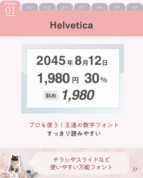 Canva仕事活用 Helveticaフォントで表示された美しい数字